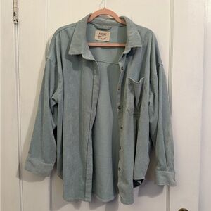 Ashley By 26 International Light Blue Casual Button Down Shirt